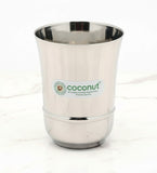 Coconut B2 Stainless Steel Water Glass, 300 ml, Mirror Finish Drinking Tumbler, Food Grade Steel Glass for Water, Juice, Milk, Lassi & Buttermilk, Rust Resistant, Durable Daily Use Glass.