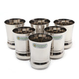 Coconut Stainless Steel - Water Glass Set of 6 | Capacity 270ml each | Heavy Gauge | Durable | Food Grade | BPA Free | Glasses For Serving Water, Juice, Beverages, Lemonade | Model - B31 Century