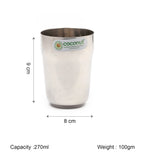 Coconut Stainless Steel  Water Glass Set of 6 | Ideal for serving Liquids Like Water, Juice, Lemonade, Beverages | Water Glasses | tumbler | Heavy Gauge | Mirror finish |  Kitchen essential | Model - B22 Metro