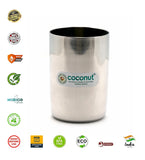 Coconut Stainless Steel - Marinda Water Glass | Set of 6 | Tumbler | Ideal for serving Water, Juices, Milkshakes, Lemonade, Liquid | Heavy Gauge | Mirror finish | Must have in kitchen | Model - B37 Miranda