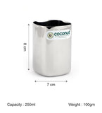 Coconut Stainless Steel - Square Glasses | Capacity 250ml | Drinking Glass For Serving Water, Juice, Beverages, Lemonade | Heavy Gauge | Durable | Food Grade | BPA Free | Model-B39 Four Square