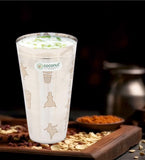 Coconut B40 Mosaic Stainless Steel Lassi Glass Set of 2, 650 ml Each, Matte Finish Designer Tumbler, Food Grade Steel Drinking Glass for Lassi, Buttermilk, Juice, Water, Milk & Daily Use.