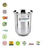 Coconut B5 Stainless Steel Plain Glass, 300 ml, Mirror Finish Drinking Tumbler, Food Grade Steel Water Glass for Juice, Milk, Lassi, Buttermilk & Daily Use, Rust Resistant.
