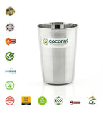 Coconut B7 Big Amitabh Stainless Steel Glass, 300 ml, Mirror Finish Drinking Tumbler, Food Grade Steel Water Glass for Juice, Milk, Tea, Coffee & Daily Use, Rust Proof.
