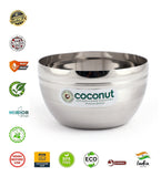 Coconut Stainless Steel Ringer Apple Bowl Set of 6 | Premium Serving Katori/Vati for Kitchen & Dining | Mirror Finish | Rust Proof | Dishwasher Safe | Available in 150ml, 200ml, 300ml & 350ml.