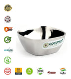 Coconut C18 Charminar Vati Stainless Steel Bowl | Premium Square Serving Bowl for Snacks, Desserts, Curry & Dry Fruits | Mirror Finish | Rust Proof | Dishwasher Safe | Food Grade Steel.