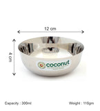 Coconut C19 Chaliya Stainless Steel Bowl Set of 6 | Multipurpose Serving Katori/Vati Set | Mirror Finish | Rust Proof | Dishwasher Safe | Available in 100ml, 150ml, 200ml, 250ml & 300ml.