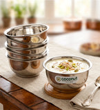 Coconut C21 Lotus Stainless Steel Bowl Set of 6 | Premium Serving Katori/Vati Set | Mirror Finish | Rust Proof | Dishwasher Safe | Available in 100ml, 150ml & 200ml.