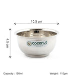 Coconut C21 Lotus Stainless Steel Bowl Set of 6 | Premium Serving Katori/Vati Set | Mirror Finish | Rust Proof | Dishwasher Safe | Available in 100ml, 150ml & 200ml.