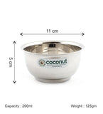 Coconut C21 Lotus Stainless Steel Bowl Set of 6 | Premium Serving Katori/Vati Set | Mirror Finish | Rust Proof | Dishwasher Safe | Available in 100ml, 150ml & 200ml.