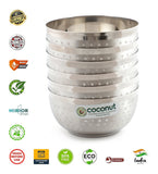 Coconut C24 Shower Deluxe Apple Vati Set of 6 Stainless Steel Bowls | Available in 100ml, 140ml, 175ml & 200ml Sizes | Mirror Finish Serving Katori for Snacks, Sweets, Desserts & Daily Use | Rust Proof.
