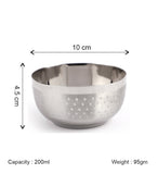 Coconut C24 Shower Deluxe Apple Vati Set of 6 Stainless Steel Bowls | Available in 100ml, 140ml, 175ml & 200ml Sizes | Mirror Finish Serving Katori for Snacks, Sweets, Desserts & Daily Use | Rust Proof.