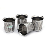Coconut C2 Gemini Stainless Steel Glass Set of 6 | 250ml Premium Water Tumblers | Polka Dot Laser Engraved Design with Elegant Matte Finish | Ideal for Home, Office & Gifting.