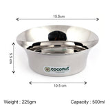 Coconut Stainless Steel Chocolate Bowl | Heavy Gauge Mirror Polish Serving Bowl | Available in 500ml, 750ml, 900ml & 1150ml Capacities | Food Grade, BPA Free & Rust Proof | Ideal for Soup, Salad, Dal, Vegetables & Desserts | Model C30 | Pack of 1.