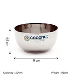 Coconut C4 Square Apple Vati Set of 6 | Stainless Steel Serving Bowls (100ml, 150ml, 200ml, 250ml) | Mirror Finish, Rust-Proof, Food Grade Katori Set for Kitchen & Dining.