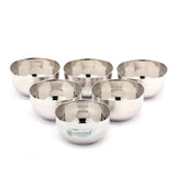 Coconut C4 Square Apple Vati Set of 6 | Stainless Steel Serving Bowls (100ml, 150ml, 200ml, 250ml) | Mirror Finish, Rust-Proof, Food Grade Katori Set for Kitchen & Dining.