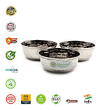 Coconut C51 Hammered Deep Bowl Set of 6 Stainless Steel Bowls | Available in 150ml, 200ml & 250ml Sizes | Hammer Finish Serving Bowls for Snacks, Desserts, Curry, Soup & Daily Use | Rust Proof.