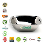 Coconut C57 Stainless-Steel Four-Square Bowl | Mirror Finish Square Serving Bowl | Food Grade, Rust-Proof, Dishwasher Safe | Multipurpose Kitchen Dish for Serving, Mixing & Storage.