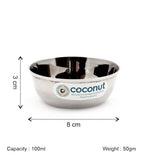Coconut C9 Mukta Vati Set of 6 | Stainless Steel Serving Bowls (100ml, 150ml, 200ml, 250ml, 300ml) | Mirror Finish, Rust-Proof, Food Grade Katori Set for Kitchen & Dining.
