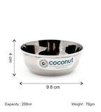 Coconut C9 Mukta Vati Set of 6 | Stainless Steel Serving Bowls (100ml, 150ml, 200ml, 250ml, 300ml) | Mirror Finish, Rust-Proof, Food Grade Katori Set for Kitchen & Dining.