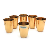 Coconut Glitter Stainless Steel Citrus Gold Coating Water/Juice Glass - Set of 6 - 270ML Each
