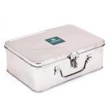 Coconut Stainless Steel Cash Box / Locker Box / Safe Storage Box / Steel Cash Box with Lock and key / Money Bank / Gullak / Antique cash Box / Money Organizer / Jewellery Box,  Model - Rectangle Shape