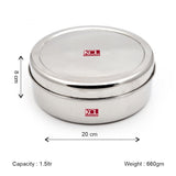KCL Stainless Steel Chapati Box / Roti Container with Lid | Multipurpose Food Storage Box | Heavy Gauge | Mirror Finish | Keeps Food Fresh.