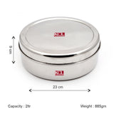 KCL Stainless Steel Chapati Box / Roti Container with Lid | Multipurpose Food Storage Box | Heavy Gauge | Mirror Finish | Keeps Food Fresh.