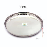 Coconut Stainless Steel Citrus Dinner set - 4 pcs Set, Solid, Heavy Gauge / Plate, Bowl, Glass, Spoon Set / Serves One Person / Lunch Set / Dinner Set, Model - Citrus Lunch Set