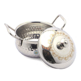 Coconut Stainless Steel Crystal Laser Engraved Design Handi For Cook n Serve - 1 Unit - 500ML