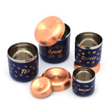 Coconut Stainless Steel Unique Design Multipurpose Kitchen Accessories Canisters/Container For Storage Tea Coffee Sugar & Masala - 4 PC Set - 500ML, 400ML, 200ML, 100ML