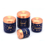 Coconut Stainless Steel Unique Design Multipurpose Kitchen Accessories Canisters/Container For Storage Tea Coffee Sugar & Masala - 4 PC Set - 500ML, 400ML, 200ML, 100ML