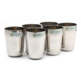 Coconut Stainless Steel - Water Glass Set of 6 | Capacity 270ml each | Heavy Gauge | Durable | Food Grade | BPA Free | Glasses For Serving Water, Juice, Beverages, Lemonade | Model - B30 Eros
