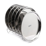 Coconut Stainless Steel Dinner Plate / Meal Plate / Serving Plate - Pack of 6 (Model P3 Plate)
