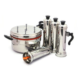 Coconut Stainless Steel Puttu Cooker With 4 Puttu Maker - 1 Unit