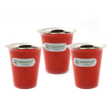 Coconut Stainless Steel Red Colour Glass - Tea / Coffee / Water / Lemonade / Juice, Model - A38 Colour Glass