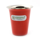 Coconut Stainless Steel Red Colour Glass - Tea / Coffee / Water / Lemonade / Juice, Model - A38 Colour Glass