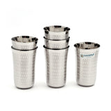 Coconut A4 Shower Stainless Steel Water Glass 300ml | Steel Drinking Glass Set | Water Tumbler Set | Juice Glass | Milk Glass | Heavy Gauge Food Grade BPA Free Stainless-Steel Glasses | Mirror Finish | Rust Resistant Beverage Serving Tumbler.