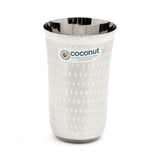 Coconut A4 Shower Stainless Steel Water Glass 300ml | Steel Drinking Glass Set | Water Tumbler Set | Juice Glass | Milk Glass | Heavy Gauge Food Grade BPA Free Stainless-Steel Glasses | Mirror Finish | Rust Resistant Beverage Serving Tumbler.