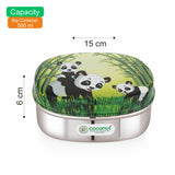 Coconut S104 JK Stainless Steel Lunch Box | Sleek Square Tiffin Box with Designer Lid | Food Grade Steel, Leak-Resistant, Rust-Proof & Durable | Ideal for Kids School, Office & Travel.