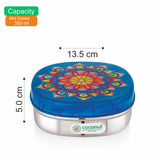Coconut S104 JK Stainless Steel Lunch Box | Sleek Square Tiffin Box with Designer Lid | Food Grade Steel, Leak-Resistant, Rust-Proof & Durable | Ideal for Kids School, Office & Travel.
