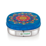 Coconut S104 JK Stainless Steel Lunch Box | Sleek Square Tiffin Box with Designer Lid | Food Grade Steel, Leak-Resistant, Rust-Proof & Durable | Ideal for Kids School, Office & Travel.
