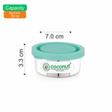 Coconut S113 Stainless Steel Round Chutney Container with Lid | Leakproof Mini Storage Box for Sauces, Pickles & Dips | Food Grade, Rust-Proof & Compact Tiffin Container.