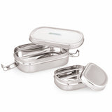 Coconut S119 Stainless Steel Lunch Box with Inner Dabbi | Crunch Capsule Tiffin Box | Leakproof Clip Lock Container | Food Grade, Durable & Dishwasher Safe.