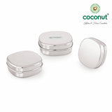 Coconut S125 Delli Stainless Steel Sleek Lunch Box Set (3 Pieces – 100ml, 150ml & 250ml) | Square Compact Tiffin Boxes with Lid | Food Grade, Leakproof & Durable Storage Containers.