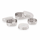 Coconut S125 Delli Stainless Steel Sleek Lunch Box Set (3 Pieces – 100ml, 150ml & 250ml) | Square Compact Tiffin Boxes with Lid | Food Grade, Leakproof & Durable Storage Containers.