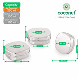 Coconut S125 Delli Stainless Steel Sleek Lunch Box Set (3 Pieces – 100ml, 150ml & 250ml) | Square Compact Tiffin Boxes with Lid | Food Grade, Leakproof & Durable Storage Containers.