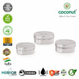 Coconut Stainless Steel Oval Lunch Box with Inner Lid | Food Grade Steel Tiffin Box | Leak-Resistant Storage Container | Durable, Rust-Proof Mirror Finish Dabba for Office, School & Travel.