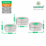 Coconut Stainless Steel Oval Lunch Box with Inner Lid | Food Grade Steel Tiffin Box | Leak-Resistant Storage Container | Durable, Rust-Proof Mirror Finish Dabba for Office, School & Travel.