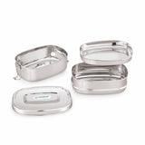 Coconut Stainless Steel Double Decker Lunch Box with Inner Plate | 2 Tier Leak-Resistant Tiffin Box | Food Grade, BPA-Free, Durable & Eco-Friendly Lunch Box for Office, School & Travel.
